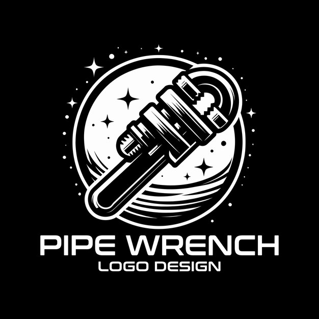 Diseño del logotipo del vector de la llave de tubería