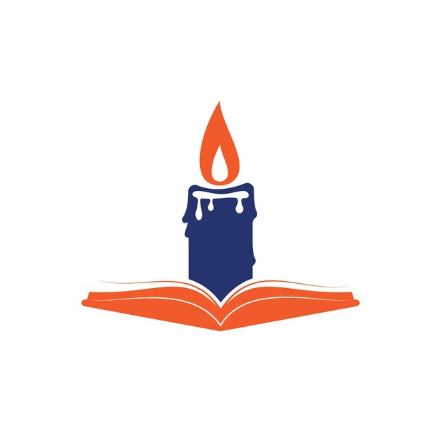 Diseño de logotipo de vector de luz de libro