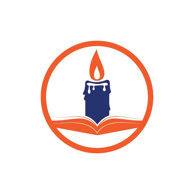 Diseño de logotipo de vector de luz de libro
