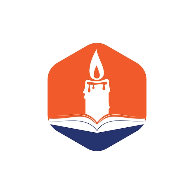 Diseño de logotipo de vector de luz de libro