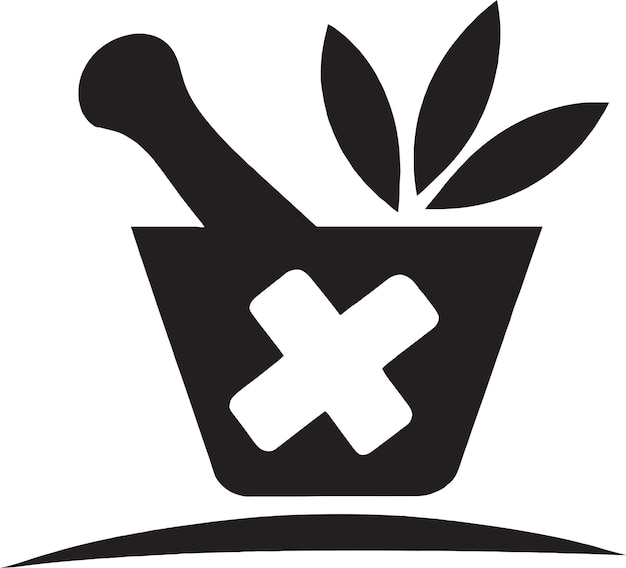 Diseño de logotipo de vector de medicina herbaria esencial terroso