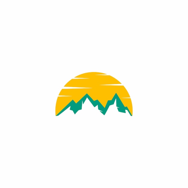 diseño de logotipo de vector de montaña. Montañista.