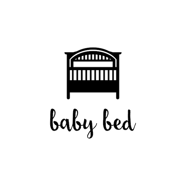 Diseño de logotipo de vector de muebles de cama de bebé