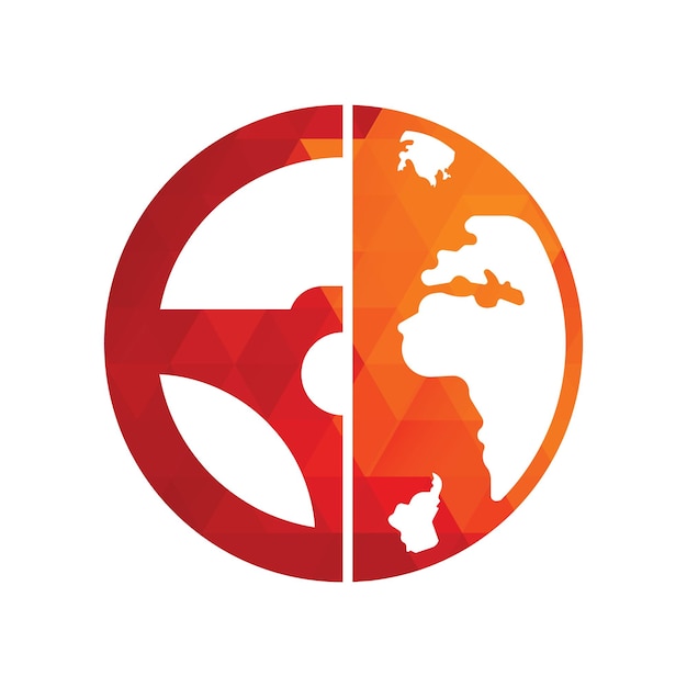Diseño del logotipo del vector del mundo de la unidad Volante y símbolo o icono del mundo