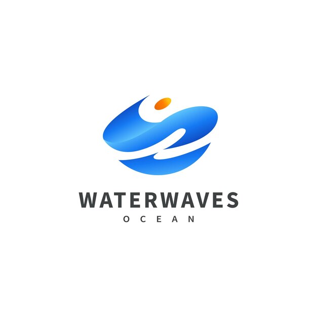 Diseño del logotipo del vector de las olas marinas 4