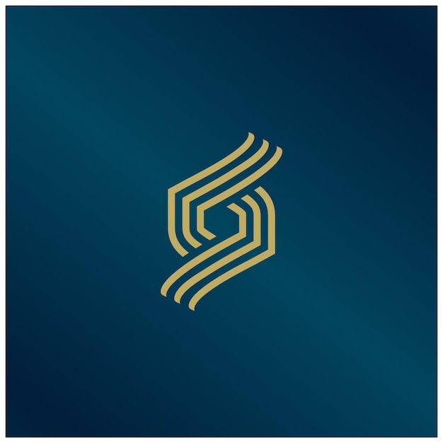 Diseño del logotipo del vector de onda de la línea de la letra S