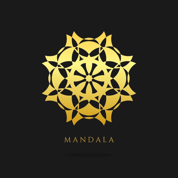 diseño de logotipo de vector de oro mandala