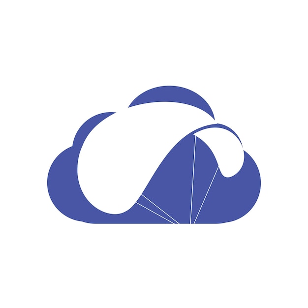 Diseño de logotipo de vector de paracaídas y nube