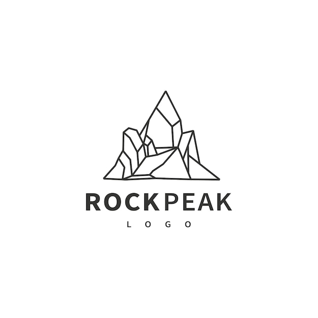 Diseño del logotipo del vector de pico de roca