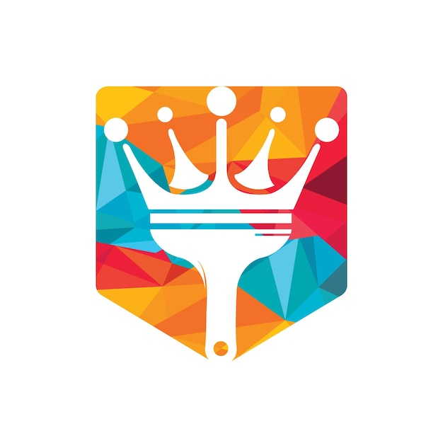 Diseño de logotipo de vector de pintura rey
