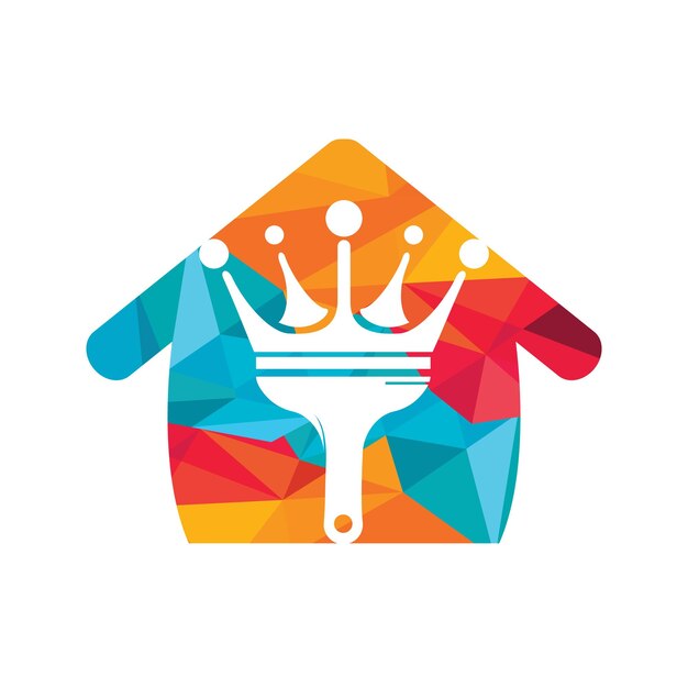 Diseño de logotipo de vector de pintura rey