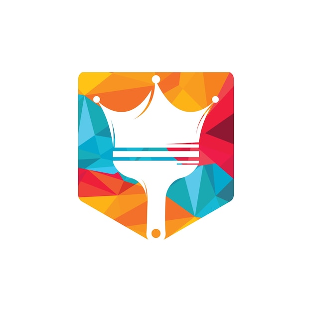 Diseño de logotipo de vector de pintura rey