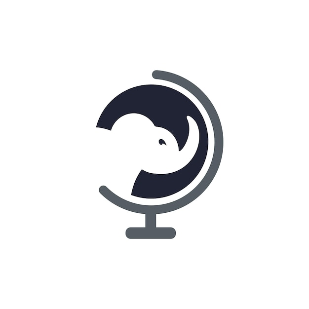 Diseño del logotipo del vector del planeta elefante