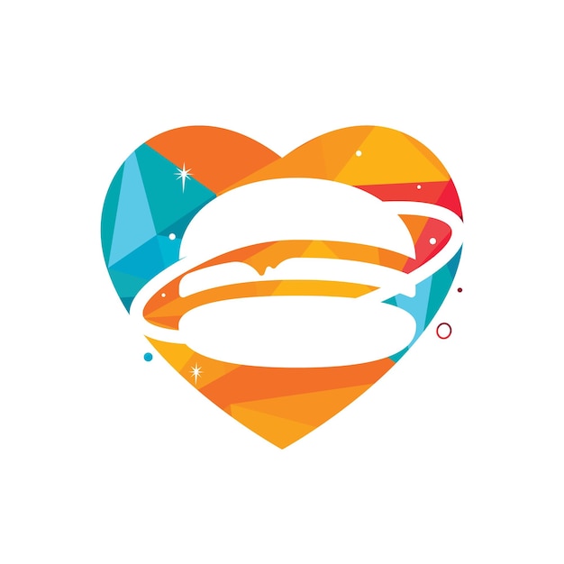 Diseño del logotipo del vector del planeta hamburguesa