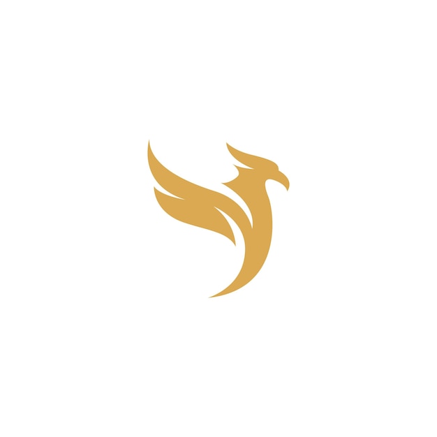 Vector diseño de logotipo de vector plano de pájaro águila elegante color dorado