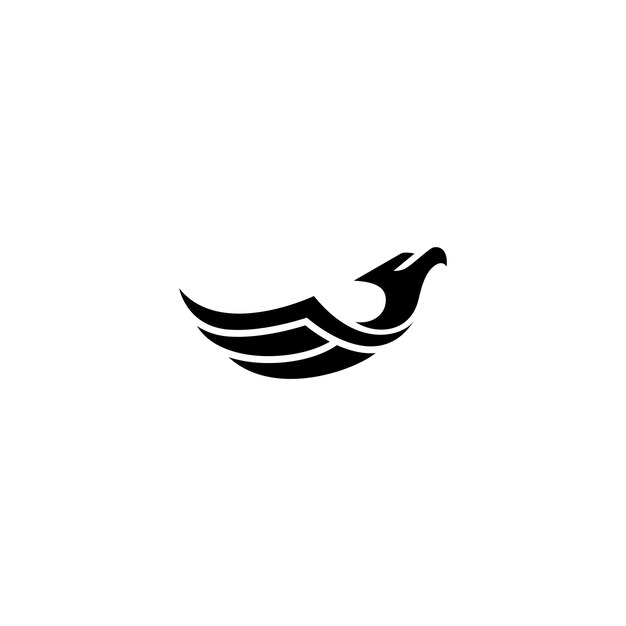 Vector diseño de logotipo de vector plano de pájaro águila volador