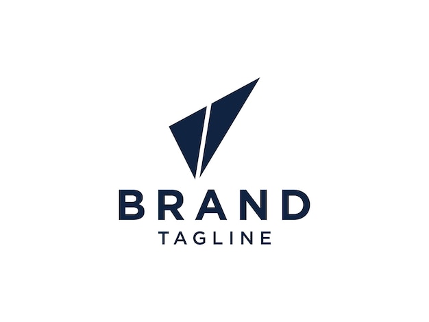 Diseño de logotipo de vector plano de papel de cinta de logotipo de letra inicial V.
