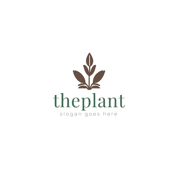Diseño de logotipo de vector de planta