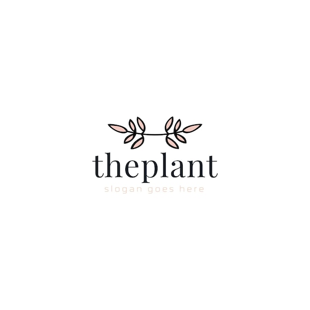 Diseño de logotipo de vector de planta