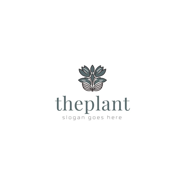 Diseño de logotipo de vector de planta
