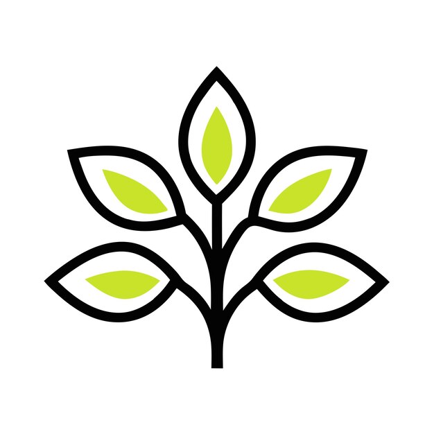Diseño de logotipo de vector de plantas minimalista