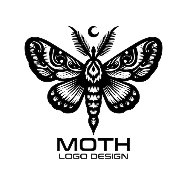 Diseño del logotipo del vector de polilla