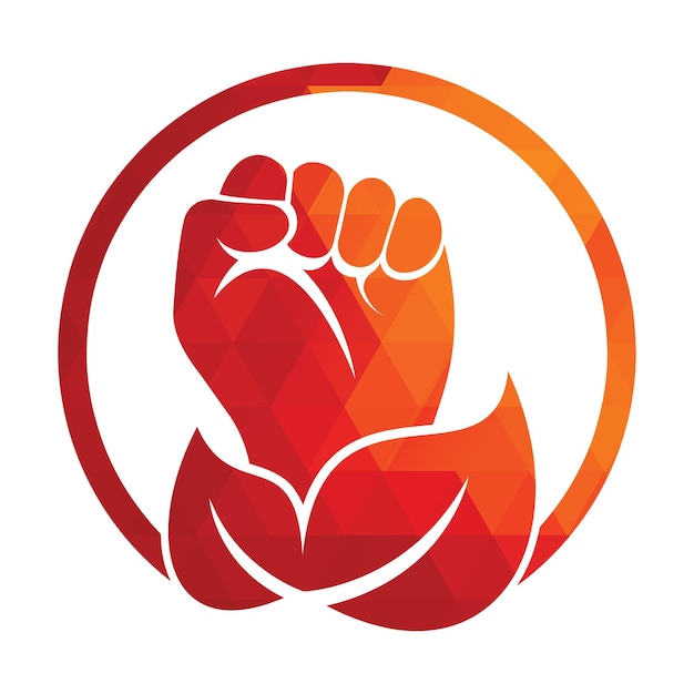 El diseño del logotipo del vector Power of nature con el símbolo o icono de la mano y el eco.