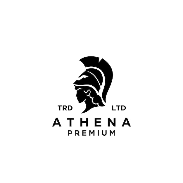 Diseño de logotipo de vector premium diosa atenea