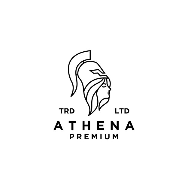 Diseño de logotipo de vector premium diosa atenea