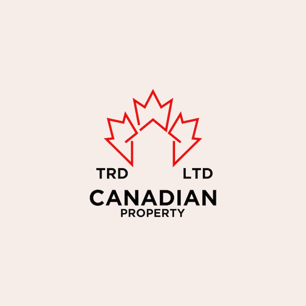 Diseño de logotipo de vector de propiedad canadiense premium