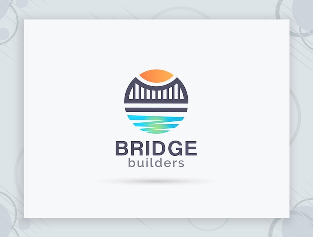Diseño de logotipo de vector de puente