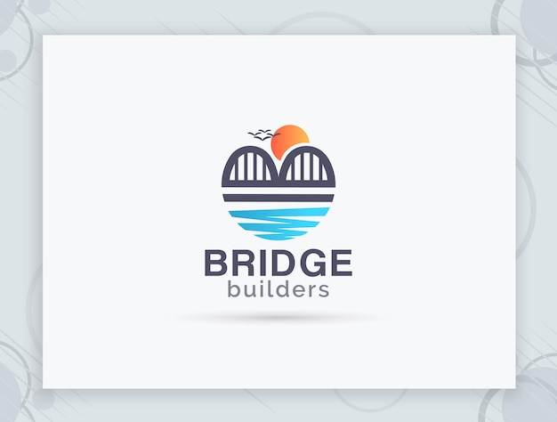 Diseño de logotipo de vector de puente