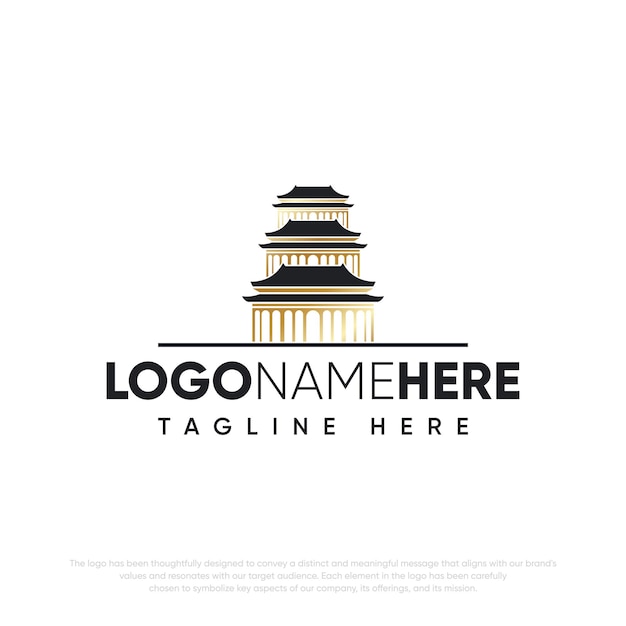 Diseño de logotipo de vector de punto de referencia del Palacio de Seúl