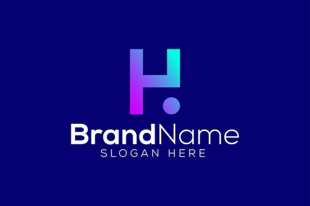Diseño de logotipo de vector de puntos H de letra mínima y profesional