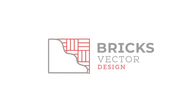 Diseño del logotipo del vector de regalías de construcción de ladrillos