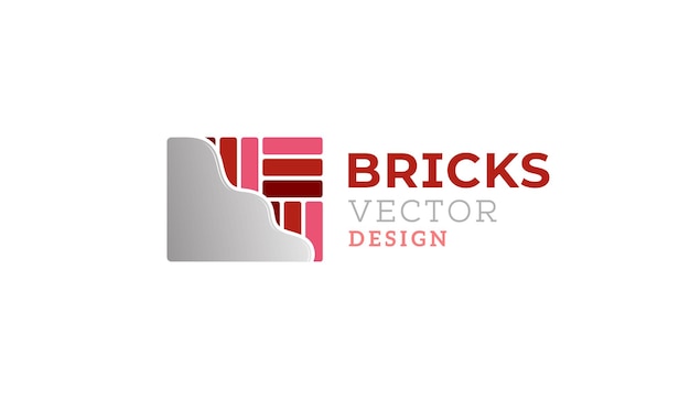 Diseño del logotipo del vector de regalías de construcción de ladrillos