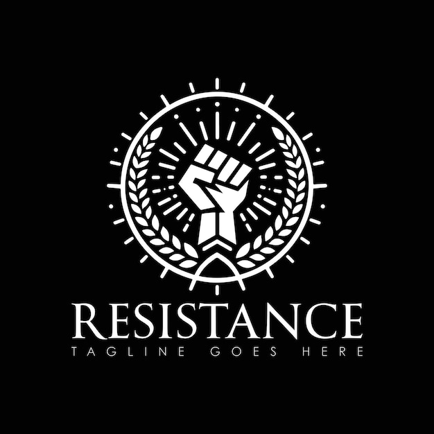 Diseño de logotipo de vector de resistencia icono de diseño de logotipo mínimo color negro y blanco
