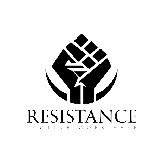 Diseño de logotipo de vector de resistencia icono de diseño de logotipo mínimo color negro y blanco