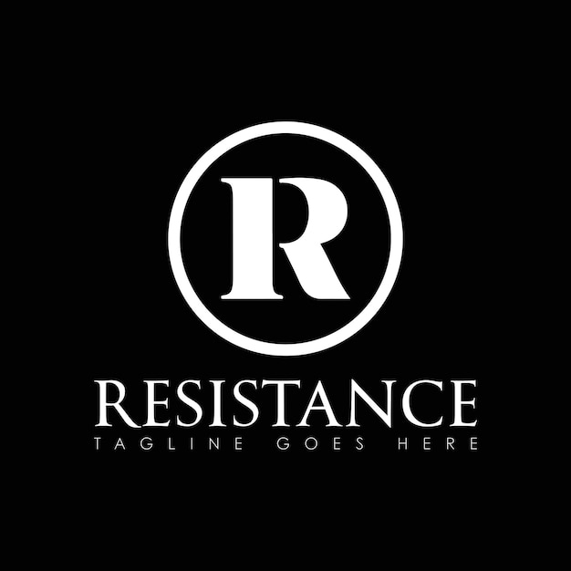 Diseño de logotipo de vector de resistencia icono de diseño de logotipo mínimo color negro y blanco