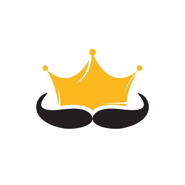 Diseño de logotipo de vector de rey bigote