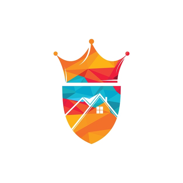 Diseño de logotipo de vector de rey de casa