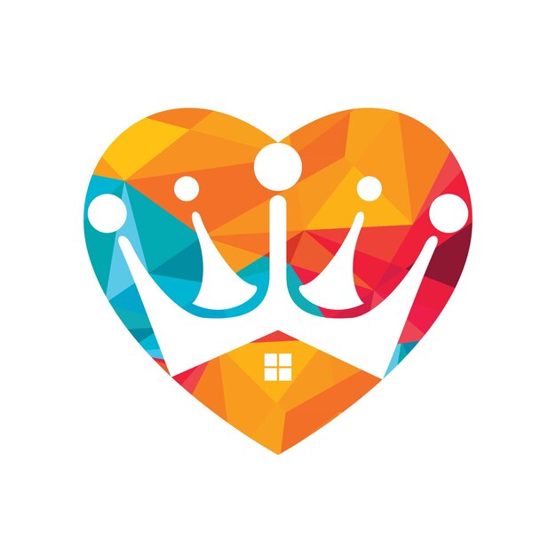 Diseño de logotipo de vector de rey de casa