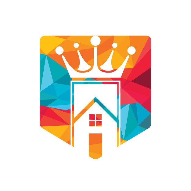 Diseño de logotipo de vector de rey de casa