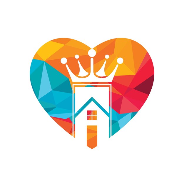 Diseño de logotipo de vector de rey de casa