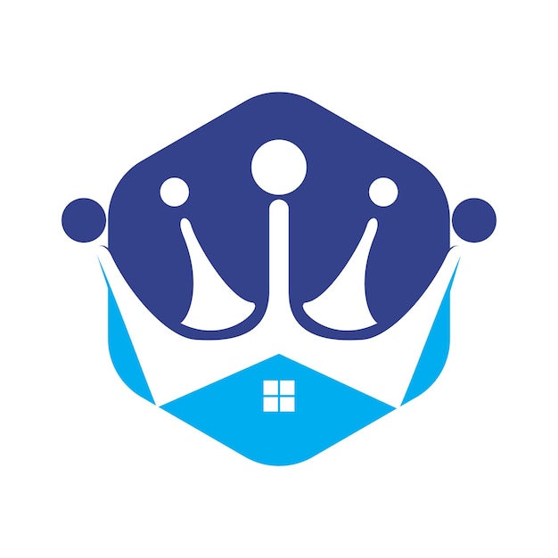 Diseño de logotipo de vector de rey de casa