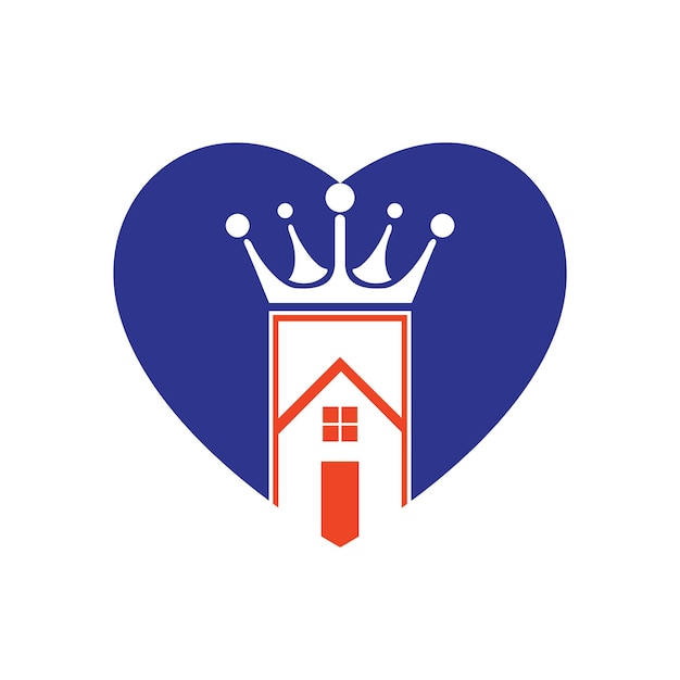 Diseño de logotipo de vector de rey de casa