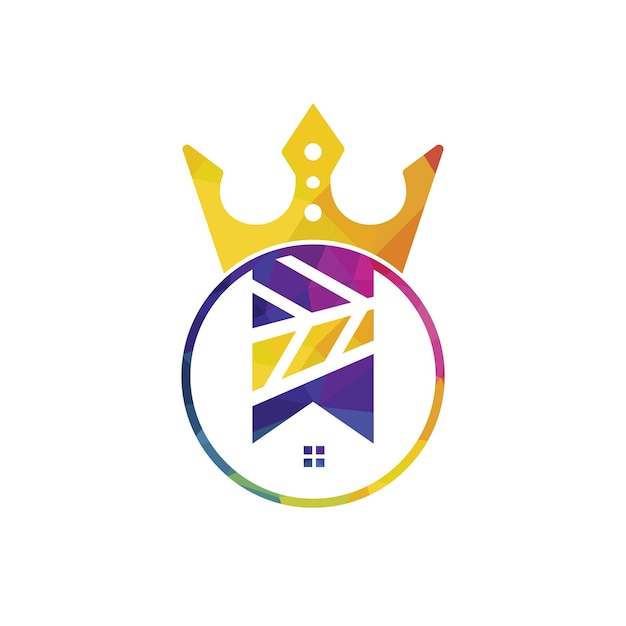 Diseño de logotipo de vector de rey de casa
