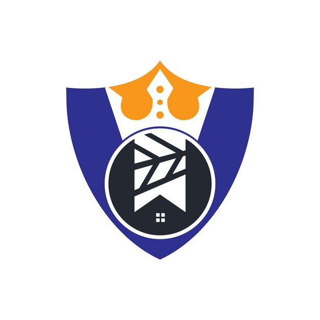 Diseño de logotipo de vector de rey de casa