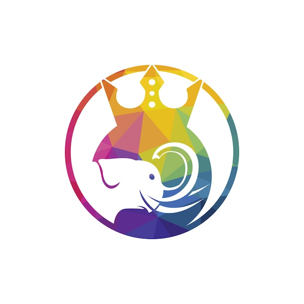 Diseño de logotipo de vector de rey elefante