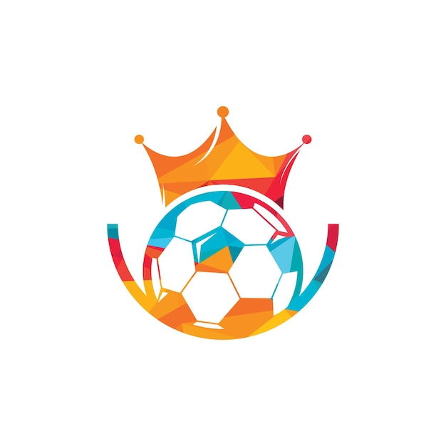 Diseño de logotipo de vector de rey de fútbol